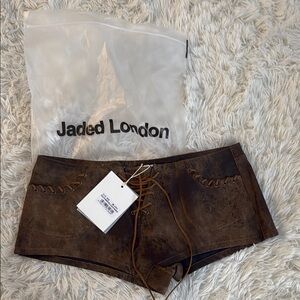 Jaded London Brown Lace-Up Women Shorts